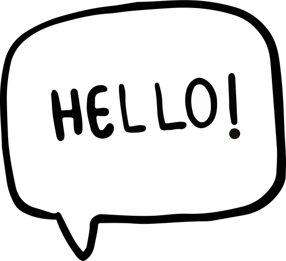 Chat Bubble with Hello Message Illustration